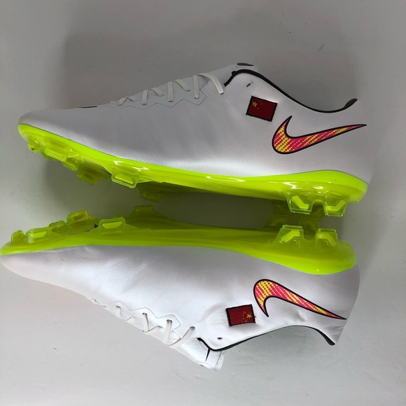 Nike Men's Rare Mercurial Vapor X FG 648553 170 White Yellow Cleats Size 10.5 - Picture 7 of 11